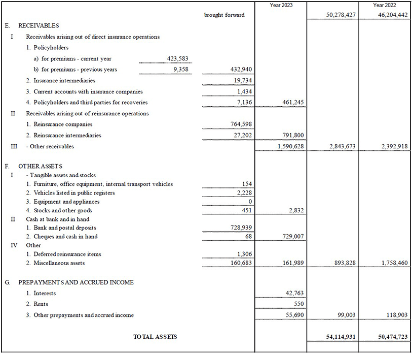 Parent company’s balance sheet and income statement (12)